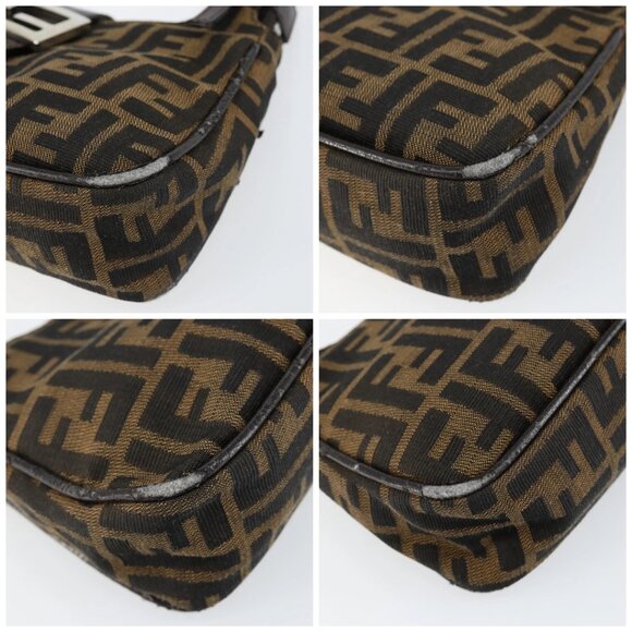 FENDI Zucca Canvas Shoulder Bag Black Brown Auth 146505 - Picture 14 of 16